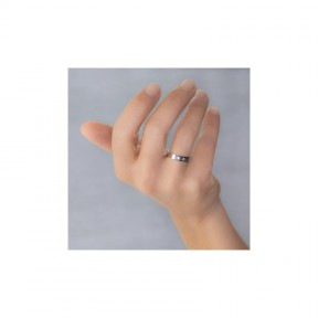 Alianza oro blanco 4mm diamante 5B40397D 2