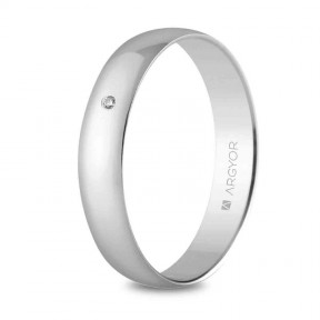 Alianza de oro blanco y diamante 5B403D