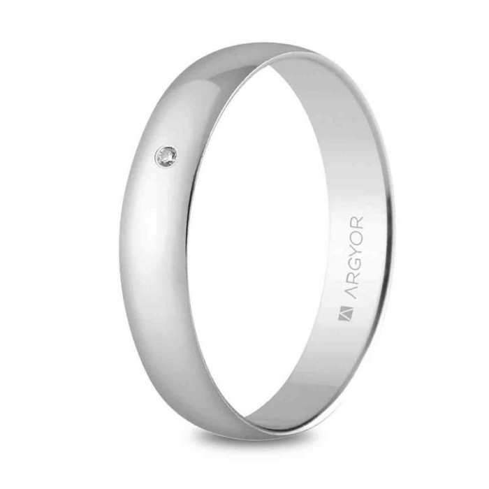 Alianza de oro blanco y diamante 5B403D