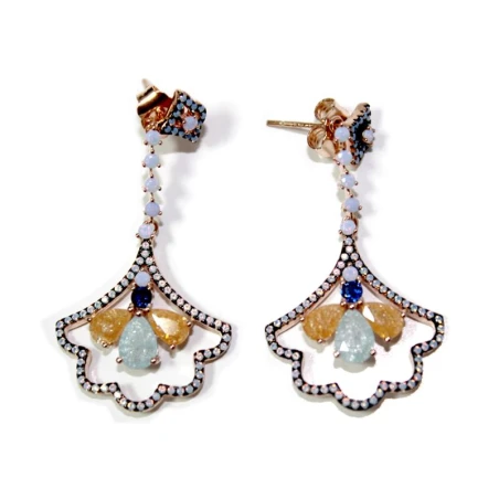 Pendientes plata piedras semipreciosas