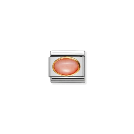 Composable Classic PIEDRAS DURAS OVALADAS en acero y 18k (10_CORAL ROSA)