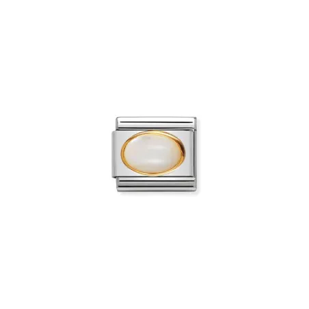 Composable Classic PIEDRAS DURAS OVALADAS en acero y 18k (12_PERLA MADRE BLANCA)