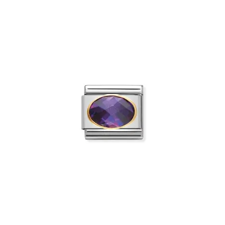 Comp, Classic ZIRCONIAS CUBIC TALLADAS acero, oro de 18k (001_VIOLETA)