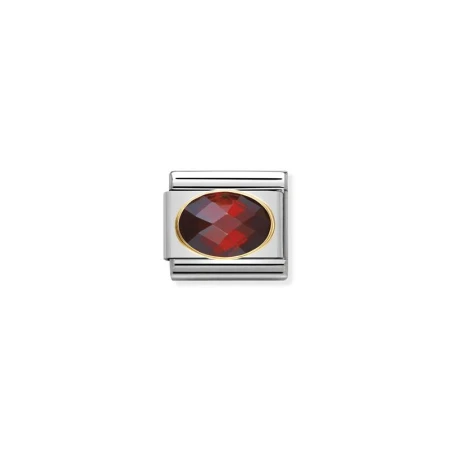 Comp, Classic ZIRCONIAS CUBIC TALLADAS acero, oro de 18k (005_ROJO)