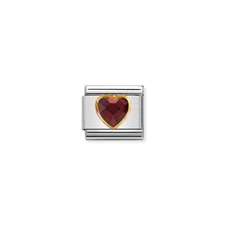 Composable Classic CIRCONES FACETADOS CORAZON acero, oro 750 (005_ROJO)