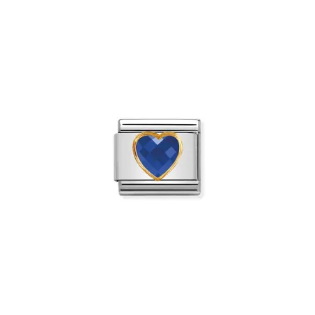 Composable Classic CIRCONES FACETADOS CORAZON acero, oro 750 (007_AZUL)