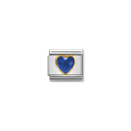 Composable Classic CIRCONES FACETADOS CORAZON acero, oro 750 (007_AZUL)