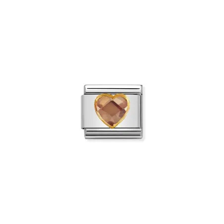 Composable Classic CIRCONES FACETADOS CORAZON acero, oro 750 (024_CHAMPAN)