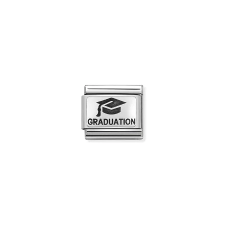 Composable Classic PLACAS OXIDADAS 2 acero y plata 925 Graduacion con sombrero