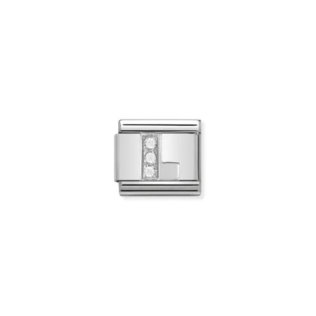Composable Classic ALFABETO acero, Cubic zirc.  y plata 925 L