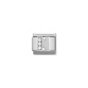 Composable Classic ALFABETO acero, Cubic zirc.  y plata 925 N