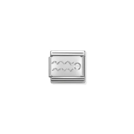 Composable Classic ZODIACO acero, Cubic zirc, y plata 925 (11_acuario)