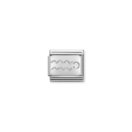 Composable Classic ZODIACO acero, Cubic zirc, y plata 925 (11_acuario)