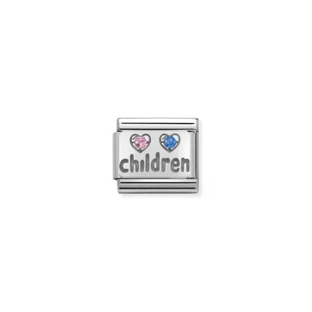 Composable CL SIMBOLOS acero, Cubic Zirc, y plata 925 (15_Children ROSA y CELESTE)