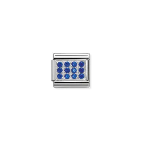Composable Classic CL PAVE en acero, Cubic zirconia y plata 925 (04_AZUL)