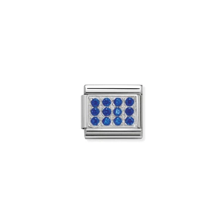 Composable Classic CL PAVE en acero, Cubic zirconia y plata 925 (04_AZUL)