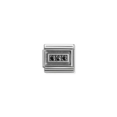 Composable CL SIMBOLOS 0S acero, Cubic Zirc, y plata 925 (04_3 Zirconias Negros)