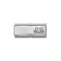 Composable DOUBLE Classic GRABADO acero y plata 925 CUSTOM (17_Gato)