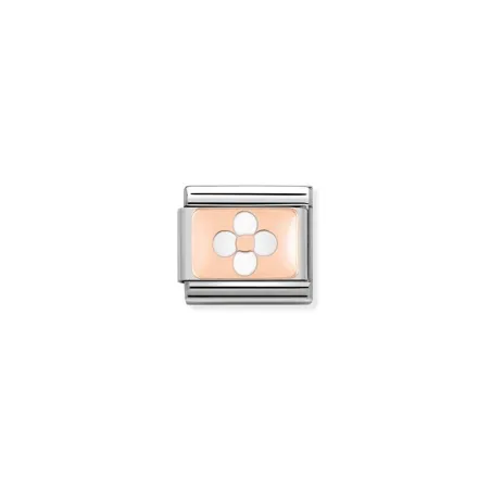 Composable Classic PLACAS acero y oro 9k CUSTOM (19_Flor negativa)