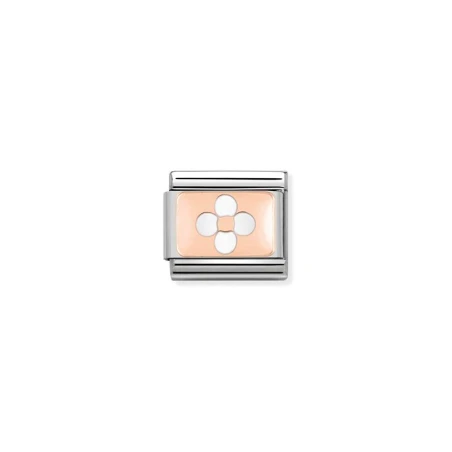 Composable Classic PLACAS acero y oro 9k CUSTOM (19_Flor negativa)