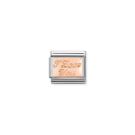 Composable Classic PLACAS acero y oro 9k CUSTOM (30_I love you)