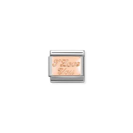Composable Classic PLACAS acero y oro 9k CUSTOM (30_I love you)