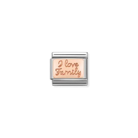 Composable Classic PLACAS acero y oro 9k CUSTOM (41_Placa I love my Family)