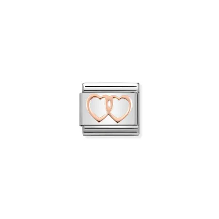 Composable Classic SIMBOLOS en acero y oro 9K (08_Corazon Doble)