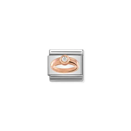 Composable Classic SIMBOLOS acero, zirconia y oro 9k (04_Anillo)