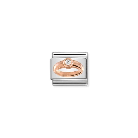 Composable Classic SIMBOLOS acero, zirconia y oro 9k (04_Anillo)