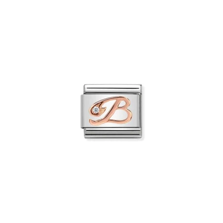Composable Classic LETTERE acciaio, zirconi e oro 375 (02_B)