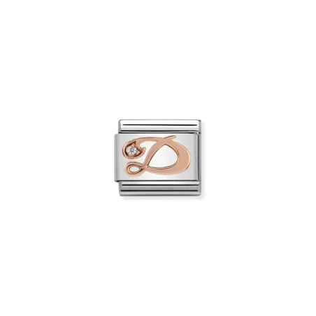 Composable Classic LETTERE acciaio, zirconi e oro 375 (04_D)