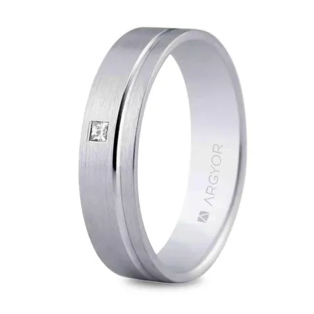 Alianza o. blanco 5mm diamante 5B50316P