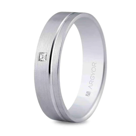 Alianza o. blanco 5mm diamante 5B50316P