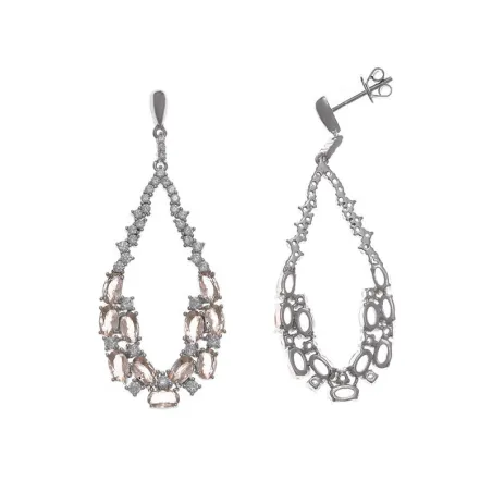 Pendientes Salvatore Mujer Plata Baño Rodio Circonitas y Morganitas 112A0226