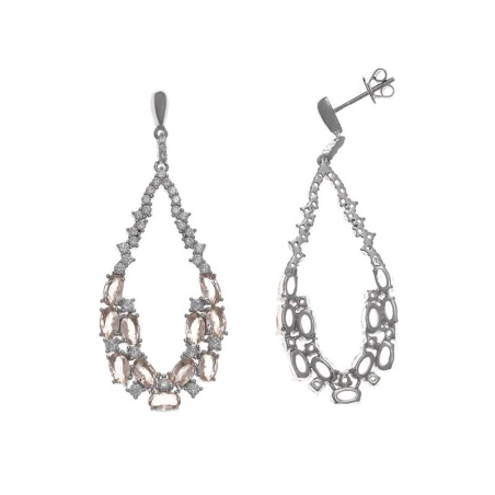 Pendientes Salvatore Mujer Plata Baño Rodio Circonitas y Morganitas 112A0226