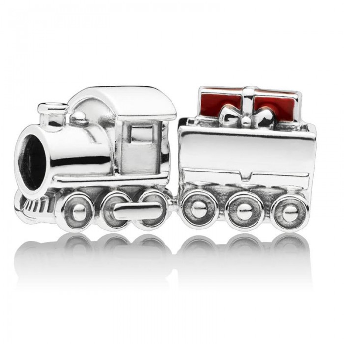 Charm en plata de ley Tren de Navidad