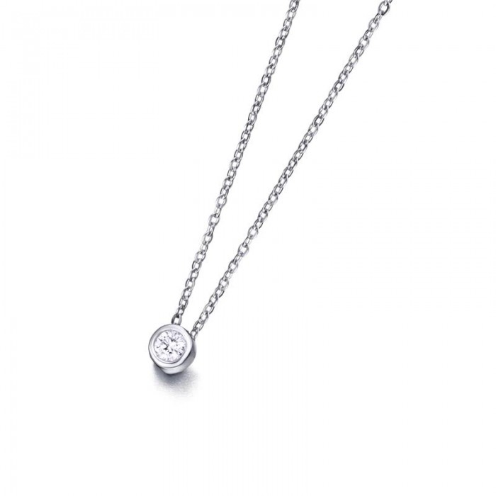 Gargantilla Le Carré Mujer Oro Blanco Bril.0.05 Q. GD024OB.00