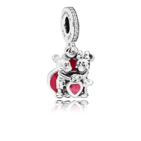 Charm colgante de Minnie y Mickey con Amor