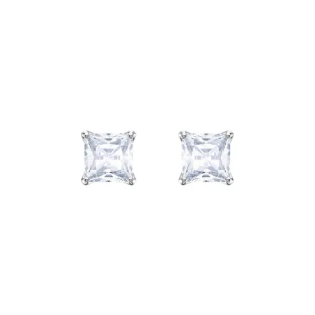 Pendientes Swarovski de botón Attract, blanco, baño de rodio 5430365