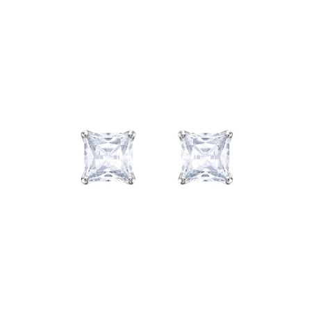 Pendientes Swarovski de botón Attract, blanco, baño de rodio 5430365