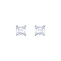 Pendientes Swarovski de botón Attract, blanco, baño de rodio 5430365