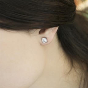 Pendientes Swarovski de botón Attract, blanco, baño de rodio 5430365 2