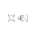 Pendientes Swarovski de botón Attract, blanco, baño de rodio 5430365