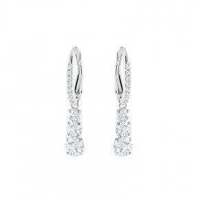 Pendientes Swarovski Attract Trilogy Round, blanco, baño de rodio 5416155