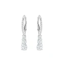 Pendientes Swarovski Attract Trilogy Round, blanco, baño de rodio 5416155
