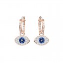 Pendientes de aro Swarovski Symbolic Evil Eye, multicolor, baño de oro rosa 5425857