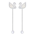 Pendientes Iconic Swan, blanco, baño de rodio 5429270