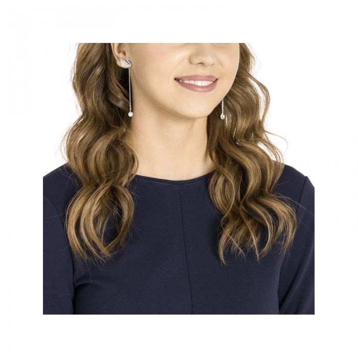 Pendientes Iconic Swan, blanco, baño de rodio 5429270