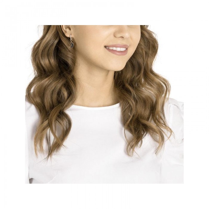 Pendientes de aro, Swarovski Symbolic moon, negro, baño de oro rosa 5440458